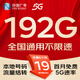 中國廣電 CHINA BROADNET 5G流量卡手機卡電話(huà)卡超低月租5G純流量本地上網(wǎng)卡不限速全國通用無(wú)合約大王卡 本地靚號19元/月192G*流量結轉+首月免費