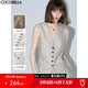 COCOBELLA靜奢風(fēng)簡約通勤亞麻西裝馬夾氣質(zhì)優(yōu)雅馬甲WS0006-2 沙石白 L