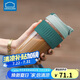 樂(lè)扣樂(lè)扣（LOCK&LOCK）咖啡杯耐熱玻璃水杯子男女學(xué)生便攜式雙飲吸管杯隨手杯500ML綠色