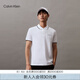 Calvin KleinJeans夏季男士商務(wù)休閑通勤ck撞色鑲邊多色短袖T恤POLO衫J326120 YAF-月光白 L