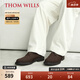 THOM WILLS反絨男士休閑皮鞋真皮英倫商務(wù)圓頭德比鞋舒適軟底男鞋 深咖色D1621 42 /8碼