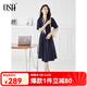 歐莎（OSA）連衣裙夏天女2025年新款小個子顯瘦裙子輕奢高級感職業(yè)裝襯衣裙 藏藍(lán)色 L