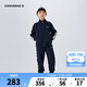 Converse 匡威童裝男女童開(kāi)襟衛(wèi)衣+長(zhǎng)褲2件套2025春季新款保暖兒童套裝 藏青藍(lán) 130 /64 【建議身高116-122cm】