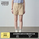 Teenie Weenie【贈(zèng)送腰帶】小熊短褲女夏季簡(jiǎn)約風(fēng)高腰休閑短褲時(shí)尚女 卡其色 S (160)
