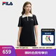 FILA斐樂(lè)官方女子編織連衣裙2025夏季新款時(shí)尚休閑修身POLO裙子 傳奇藍(lán)-NV M 165/84A/M