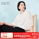 菲妮迪（FINITY）【新春】雪紡衫2025春季新款簡(jiǎn)約圓領(lǐng)繡花氣質(zhì)上衣女 白色 XL