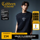 卡賓（CABBEEN）【洗水潑墨】男裝 美式街頭背心厚板網(wǎng)眼logo印花無袖上衣 煤黑色01 L /175/50