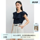 迪賽尼斯（DESIGNICE）2025年夏季新款黑色通勤氣質(zhì)設(shè)計(jì)感真絲襯衫女 藏青 L