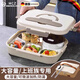 WCZ德國316不銹鋼飯盒可微波爐加熱保溫上班族學(xué)生五分格隔便當(dāng)餐盒 【316鋼送湯碗餐具】五格鋼琴黑 2400ml