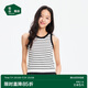 松山棉店二合一黑白條紋帶胸墊背心女2025夏款基礎款內搭舒適背心黑白條M