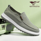 七匹狼帆布鞋男鞋夏季輕便透氣休閑鞋一腳蹬軟底舒適懶人鞋 1187 綠色 42 皮鞋碼