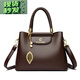 金伯利袋鼠2026新款真皮女包媽媽包時(shí)尚大氣手提中年女士包包潮流百搭手提包 咖啡色-收藏送卡包