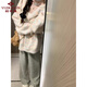 俞兆林奶fufu慵懶風(fēng)連帽針織開衫外套女軟糯休閑外穿毛衣春秋新款上衣潮 彩虹色 S 【建議75-90斤】