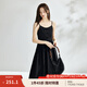茵曼（INMAN）中式國風(fēng)盤扣女裝吊帶背心連衣裙2025夏季新品文藝高級氣質(zhì)A字裙 午夜黑 L
