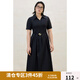 獨(dú)束大碼女裝簡(jiǎn)約垂感V翻領(lǐng)連衣裙2025夏裝新款優(yōu)雅氣質(zhì)通勤裙子 氣質(zhì)黑 4XL （尺碼：6）