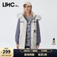 金羽杰冬季新潮羽絨派克服女中長款大毛領(lǐng)連帽拼接羽絨服女士Y21806161