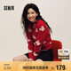 森馬（Semir）[商場同款]迪士尼米奇紅色毛衣女25年絞花寬松針織衫101125107004