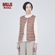 無印良品（MUJI）女式 輕量羽絨便攜式 背心 馬甲馬夾女款冬季內(nèi)膽保暖女裝 煙熏粉色 L (165/88A)
