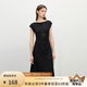 范思藍恩一字領(lǐng)無袖連衣裙女夏季2025新款設(shè)計感收腰中長裙2234 黑色 M