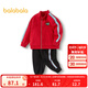 巴拉巴拉（BALABALA）男童套裝兒童春裝衛(wèi)衣長褲兩件套潮拜年服 紅黑色調(diào) 120cm