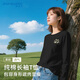 真維斯（Jeanswest）純棉長(cháng)袖t恤女2025新款春秋款內搭打底衫小個(gè)子寬松黑色上衣女生