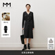 麥檬MM商場(chǎng)同款通勤簡(jiǎn)約綿羊毛V領(lǐng)針織長(cháng)袖連衣裙秋冬5DA394531 暗灰 S 155/80CM