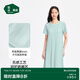松山棉店二合一小薄荷女士帶杯睡裙夏純棉短袖圓領(lǐng)套頭寬松家居服薄荷綠XL