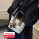 強霸復古百搭包包女包水桶包 新潮單肩斜挎包大容量高級時(shí)尚手提包 米拼棕有掛件