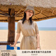 TOMMY HILFIGER【舒適亞麻】25夏季女裝海邊度假風(fēng)收腰顯瘦襯衫連衣裙03943 卡其色AEG S 34