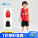 361°兒童運(yùn)動(dòng)套裝25夏季男童3-14歲速干透氣籃球套裝 紅130