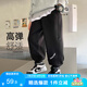 左西男童褲子兒童衛(wèi)褲春秋款2025新款男孩韓版休閑長褲運(yùn)動褲 黑色130