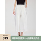 ELLE法式白色休閑褲女高腰顯瘦2025夏季新款時(shí)尚小眾通勤闊腿褲 白色 M