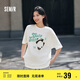 森馬短袖T恤女中長(zhǎng)款可愛熊貓印花夏寬松顯瘦上衣101324100068