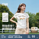 森馬短袖T恤女短款顯瘦小心機(jī)修身2025新款夏季個(gè)性貓咪上衣趣味 本白10102 M