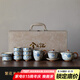 兮元記青花汝窯茶具套裝整套家用高檔泡茶壺茶杯茶盤(pán)畢業(yè)送老師長(zhǎng)輩禮物 繁花米黃汝窯10頭蓋碗茶壺禮盒裝 實(shí)用生日新婚喬遷之喜搬家禮物