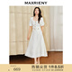 MAXRIENY優(yōu)雅復古小香風花紗半裙a字傘擺半身裙子 本白 S 01/34