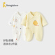 童泰（TONGTAI）嬰兒連體衣秋冬季純棉保暖新生兒衣服初生寶寶蝴蝶哈衣爬服 黃色 59cm