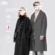 頂峰保羅（Dingfengbaoluo）文藝毛呢外套男士冬季中長(cháng)款蘇魯克風(fēng)衣高級西裝HK08啞光黑M