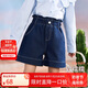 ASK JUNIOR女童褲子夏寬松透氣牛仔短褲休閑運(yùn)動跑步中大童褲子 藍(lán)色  150 