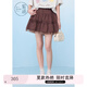 紫涵（ZIHAN）紫涵木耳邊蛋糕裙女2025年夏季新款甜美網(wǎng)紗內(nèi)襯拼接高腰a字短裙 可可咖 S