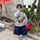 AIOSC兒童斜挎包戶(hù)外出游挎包男童百搭零錢(qián)背包幼兒園書(shū)包帥氣休閑腰包 綠色