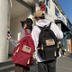 悠望雙肩背包女2025年新款大容量高中生大學生書包電腦包出差旅行包男 酒紅色 單包無掛件