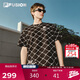 FILA FUSION斐樂官方潮牌情侶針織短袖衫2025夏男女休閑寬松純棉T恤透氣百搭