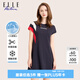 ELLE ACTIVE簡約設(shè)計優(yōu)雅大氣連衣裙夏季時尚個性顯瘦舒適休閑運動裙 藏青色 XL