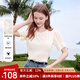 百圖betu女裝2025夏季新款襯衫圓領(lǐng)肌理針織寬松短袖上衣女2504T53 淺杏色 M