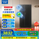松下（Panasonic）大白鯨超薄平嵌500L冰箱大容量對開門 風冷無霜 家用電冰箱一級能效 銀離子抗菌 深冷速凍 墨紋黑 NR-PB49PXA-K