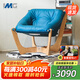 IMG COMFORT挪威設(shè)計(jì)原裝進(jìn)口真皮實(shí)木單人沙發(fā)椅躺椅休閑椅挪威寵椅 盧娜椅 挪威藍(lán)