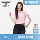 BOY LONDON夏女士短袖經(jīng)典logo簡約純色修身顯瘦T恤W01001 粉色 L