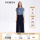 PORTS寶姿女士休閑褲春夏時尚飄逸雪紡闊腿褲LM8P062KWP052 丈青 XXS (0)