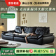 【可調(diào)節(jié)坐深】真皮移動(dòng)靠背帆船沙發(fā)客廳大小戶型意式直排皮沙發(fā) 2.8*1.2米直排 【意大利Nappa真皮 】+柔軟羽絨